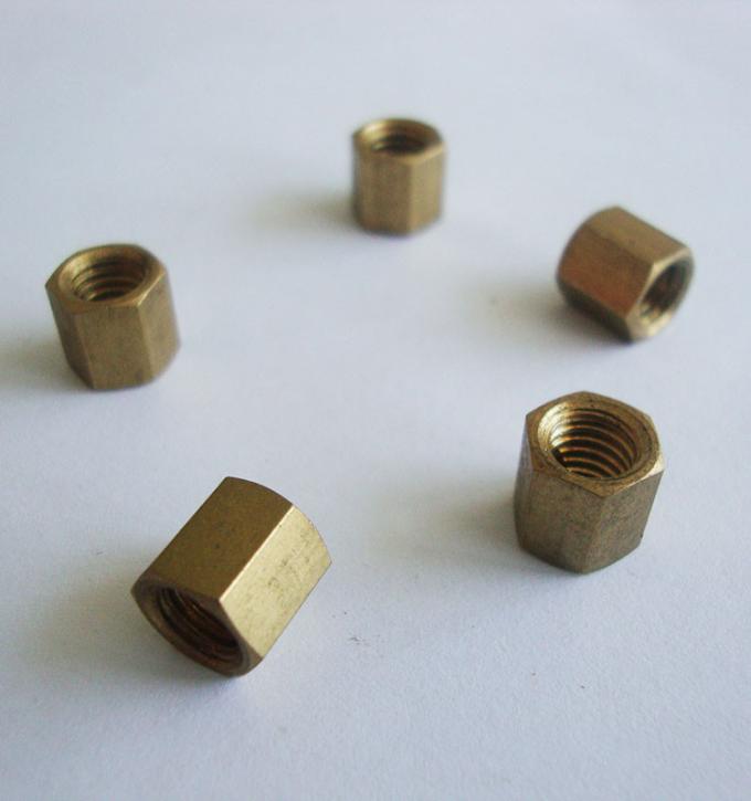 Brass insert long hex coupling nut