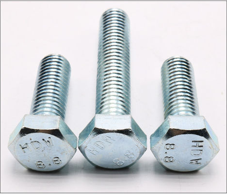 China DIN931 Hex Head Screws Grade 8.8 ISO9001 Approved With Zinc Plated supplier