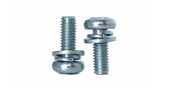 China Zinc Plated Steel Pan Head SEMS Screws Pan Head Screws With Flat Washer And Spring Washer supplier