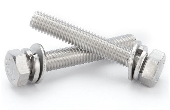 China Stainless Steel Hexagon Bolt With Spring And Plain Washer Hex Head SEMS Screws supplier