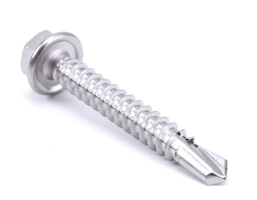China Stainless Steel Hexagon Flange Head Drilling Screw With Tapping Screw Thread supplier