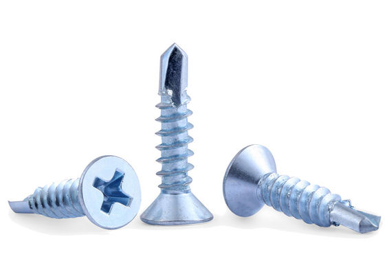 China Self Drilling Metal Tapping Screws Zinc Plated Steel Phillips Drive Flat Head supplier