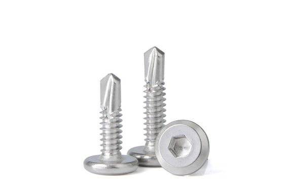 China Stainless Steel Flat Head Hex Socket Drive Self Drilling Screws For Metal supplier