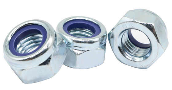 China Factory Supply DIN985 Zinc Plated Steel Blue Nylon-Inserts Locknuts supplier