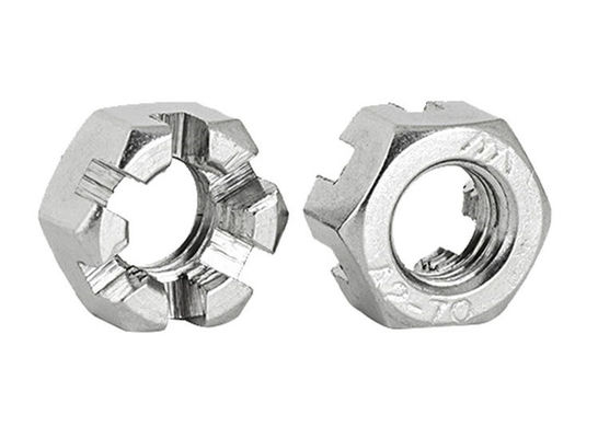 China 18-8 Stainless Steel Slotted Hex Nuts  Castle Locknuts Use With Cotter Pins supplier