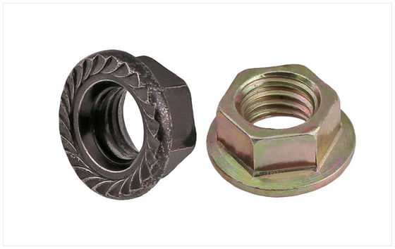 China Class 8 Zinc Plated Steel Hexagon Nuts With Flange DIN6923 Flange Lock Nuts supplier