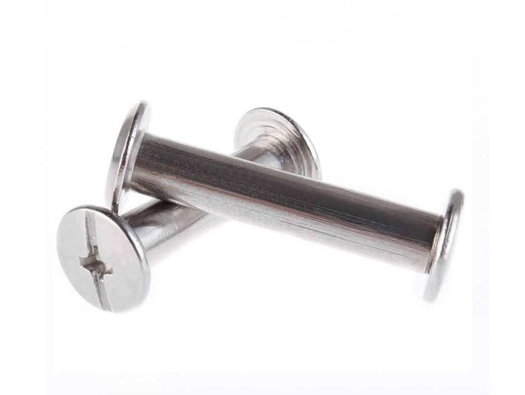 Slotted Drive Metal Binding Post , Low Profile Stainless Steel Chicago