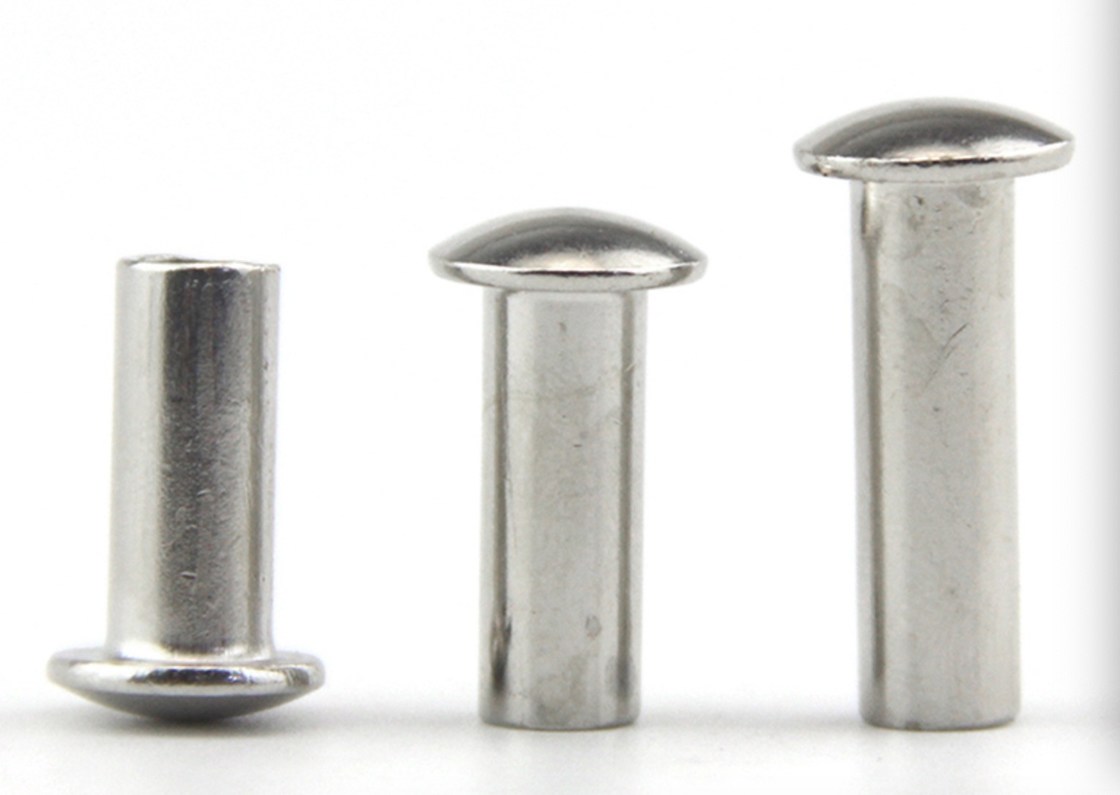 Nickel Plated Brake Lining Rivets , Semi Tubular Hollow End Rivets