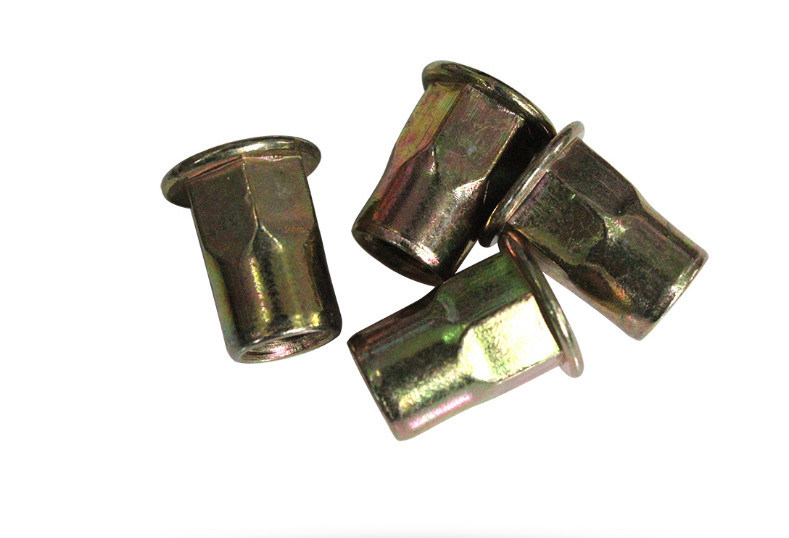 Half Hex Flat Round Head Rivet Nuts Heavy Duty Twist Resistant With