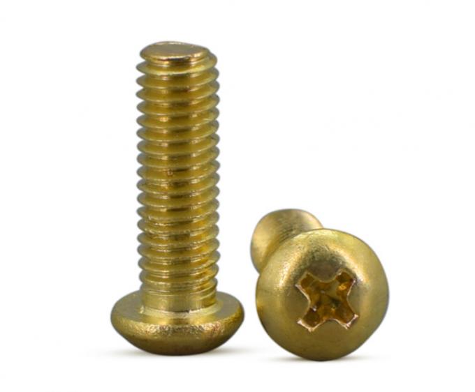 Brassl Pan Head Phillips Machine Screws DIN7985 Brass Rounded Head