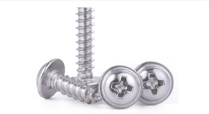 Stainless Steel Phillips Flanged Extra-Wide Rounded Head Screws for Sheet Metal Tapping Screws with Collar