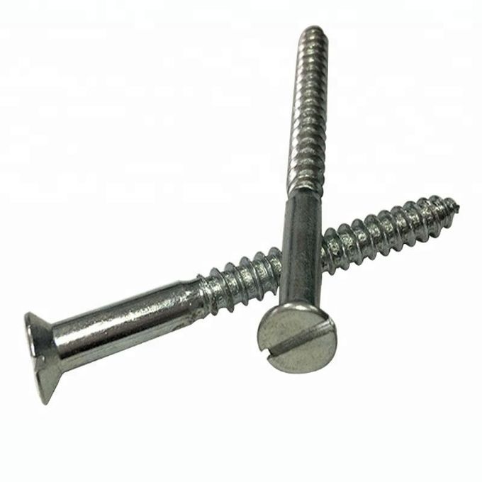 Stainless Steel Slotted Countersunk Head Wood Screws  Slotted Flat Head Wood Screws