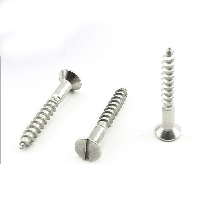 Stainless Steel Slotted Countersunk Head Wood Screws  Slotted Flat Head Wood Screws