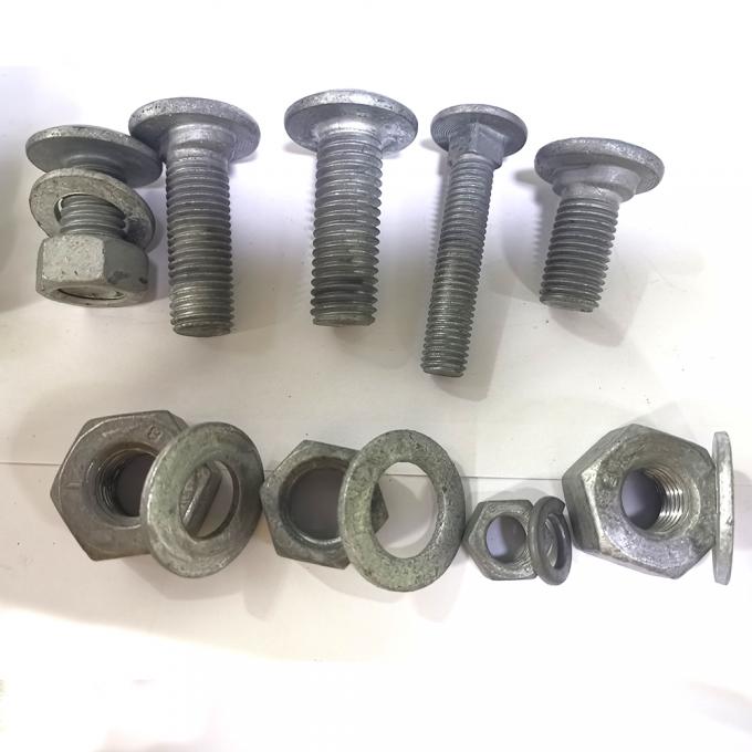 Custom Round Head Bolts Electro Galvanized Guardrail Bolts