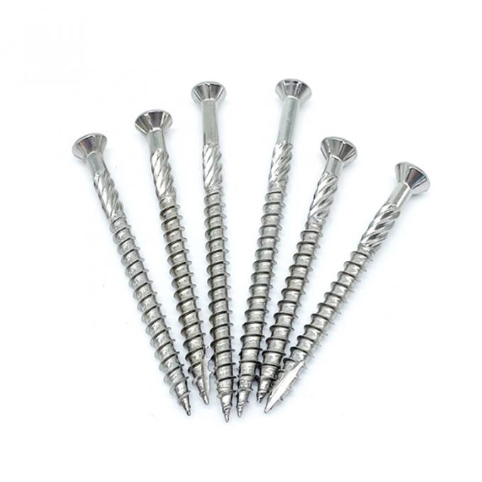SS304 T25 Knuring Type17 Flat Wood Screws Torx Deck Screw With 6 Nibs