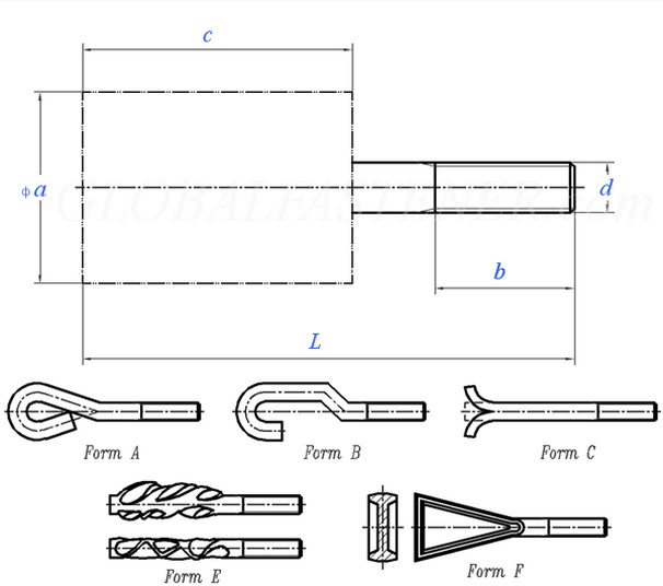 Threaded Rod Masonry Concrete Anchor Bolts Heavy Duty Coated Hex Csk ...