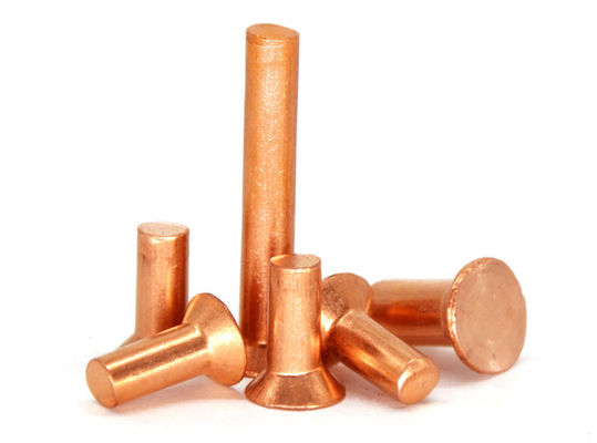 China Electrically Conductive Red Copper Solid Rivet , Countersunk Head Rivets supplier