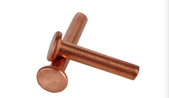China Red Copper Solid Flat Head Rivets Fasteners Good Corrosion Resistance supplier