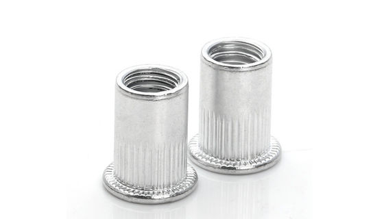 China Aluminum Alloy Knurled Flange Rivet Nuts M10 Flat Head With 1.5 Mm Pitch supplier