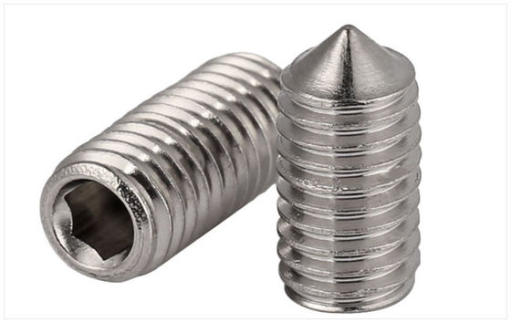 China 18-8 Stainless Steel Hexagon Socket Set Screw with Cone Point  DIN914 Headless Screws supplier