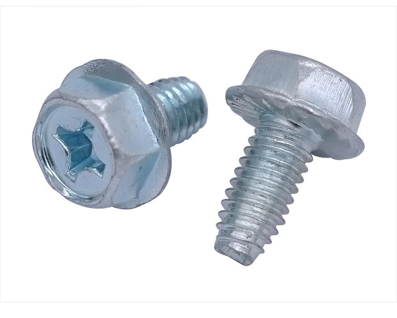 Phillips Drive Hex Head Flanged Thread Forming Screws Zinc Plated
