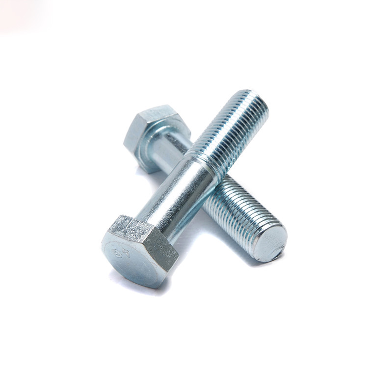 DIN931 Class 8.8 Blue Zinc Half Thread Hex Bolts Galvanized Finish