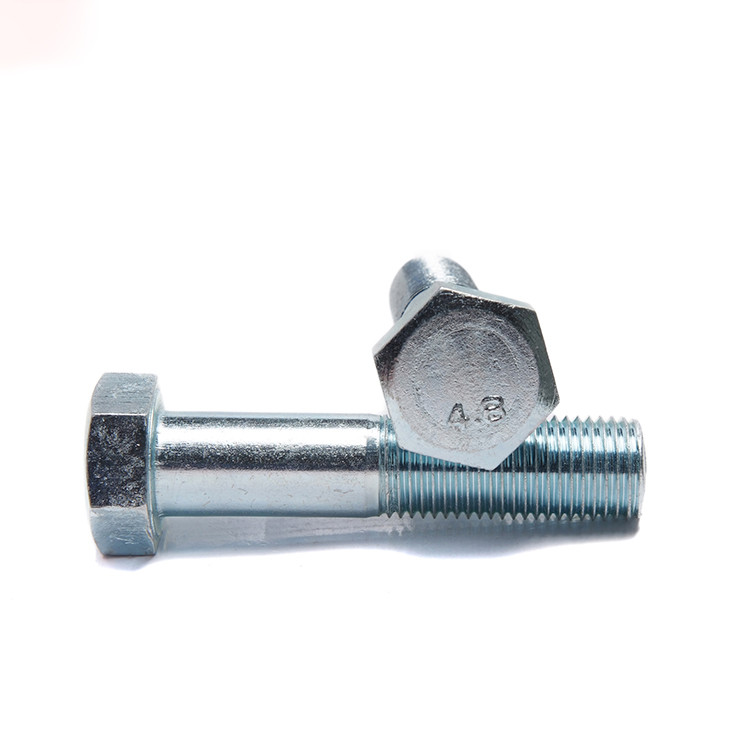 DIN931 Class 8.8 Blue Zinc Half Thread Hex Bolts Galvanized Finish