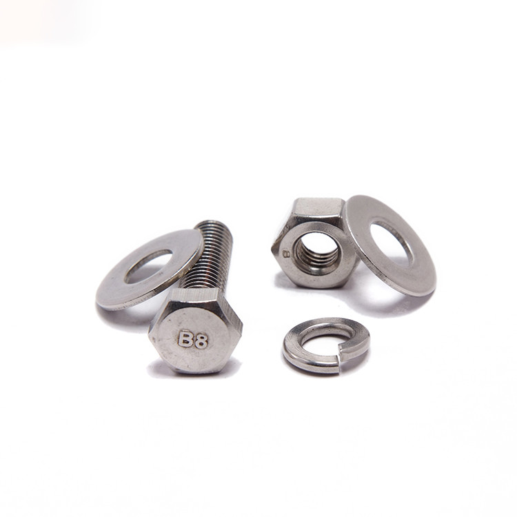 Custom Combination Screw Bolts Fasteners Black Plain Silver Gold Stainless Hex Head Bolt Nuts