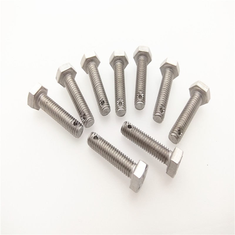 Stainless Steel GB31 Hex Bolt With Split Pin Hole On Shank Hex Head Bolt For Safety Wire