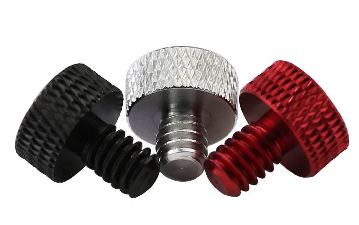 M3 M4 Color Anodized Knurled Thumb Screws Customized Aluminium Male And ...