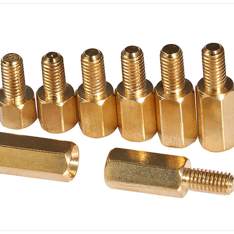 Grade4 Hexagon brass column nuts Male Female Thread Hex Nut Bolt