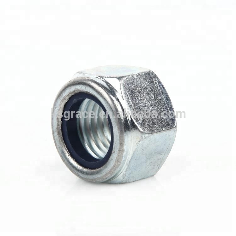 Fine Pitch DIN 985 Hexagon Nylon Insert Lock Nuts ZINC PLATED