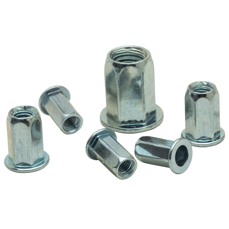 Flat Head Open End Hex Rivet Nut Blind Riveting Round Head Full Hex