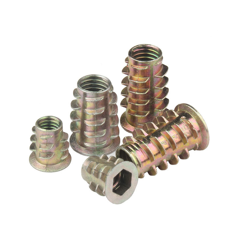 Countersunk Head Zinc Alloy Furniture Screw In Nut Zinc Alloy Threaded