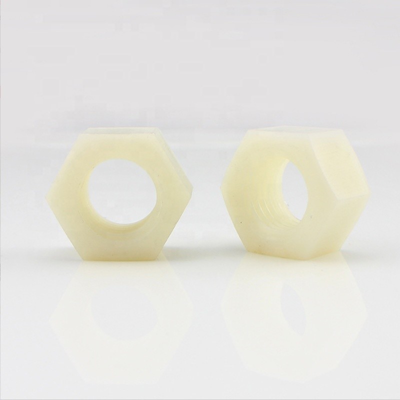 Black / White Nylon Hex Nut Hexagon Plastic Nuts