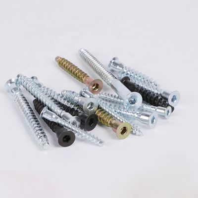 Flat Head Drive Self Tapping Euro Screw Hexagonal Wood Furniture Confirmat Screw Cabinet Connecting Confirmat Screw