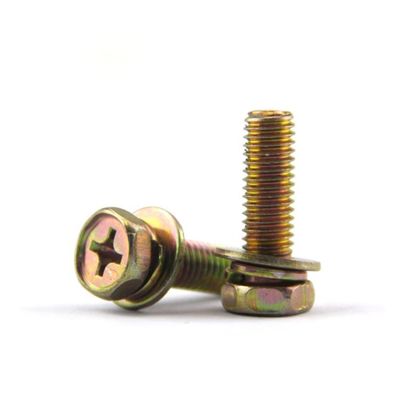 GB 9074 Cross Recessed Hexagon Combination Screw With Spring Washer Plain Washer Assemblies