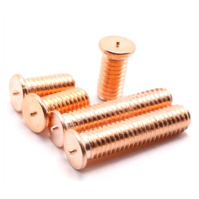 ISO13918 Stainless Steel CD Flanged Weld Screws Fully Threaded Copper Plated Screw