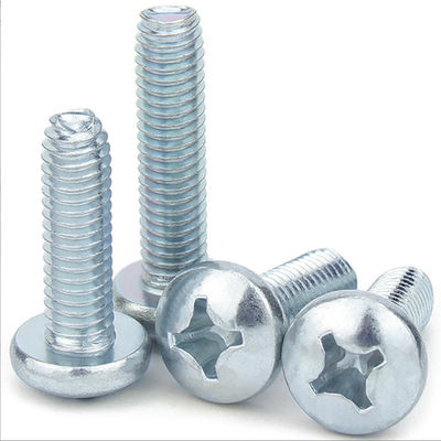 Carbon Steel Thread Forming Screws GB6560 Cross Recessed Pan Head Screw With Zinc Plated