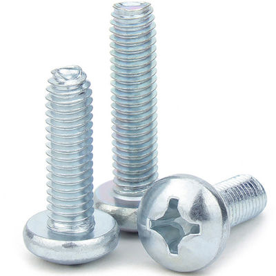 Carbon Steel Thread Forming Screws GB6560 Cross Recessed Pan Head Screw With Zinc Plated