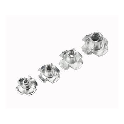 DIN1624 Carbon Steel Zinc Plated Four Claw Tee Nut Furniture Wood Insert Nut