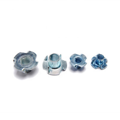 Tee Nuts With Pronge DIN 1624 Blue White Zinc Tee Nuts With Pronge Four Claw Tee Nut For Furniture