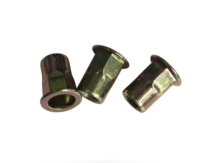 Half Hex Flat Round Head Rivet Nuts Heavy Duty Twist Resistant With Zinc Plated